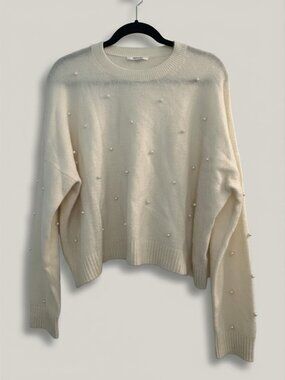 Like New - Splendid Pearl Crew Sweater XL - Snow Off-White - Alpaca/Wool Blend